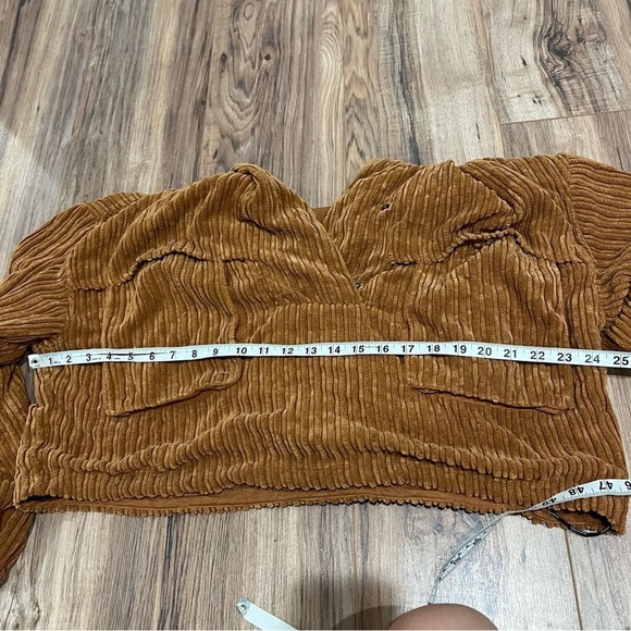 Free People FP MOVEMENT Bring The Heat Corded Corduroy Pullover Top Sweatshirt - Picture 9 of 12